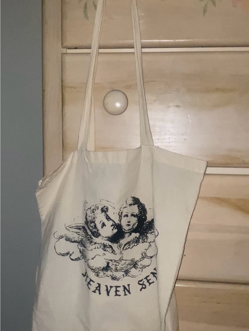 Brandy Melville Cream Cotton Tote Bag
